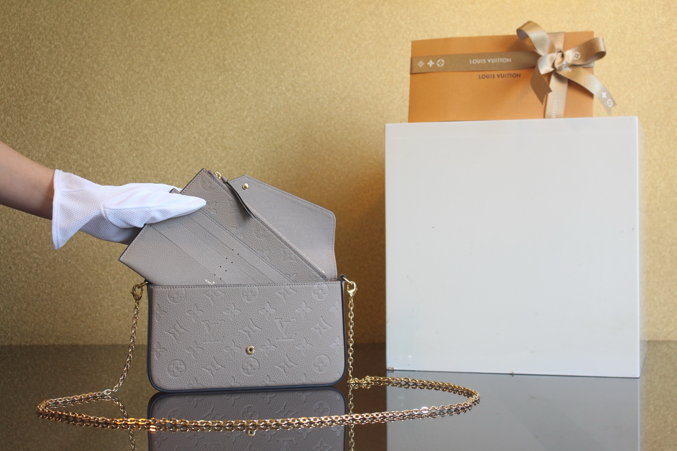 루이비통 루이비통 펠리시 포셰트 베이지 M68697 정품 동일가죽 사용! 상세 이미지 5