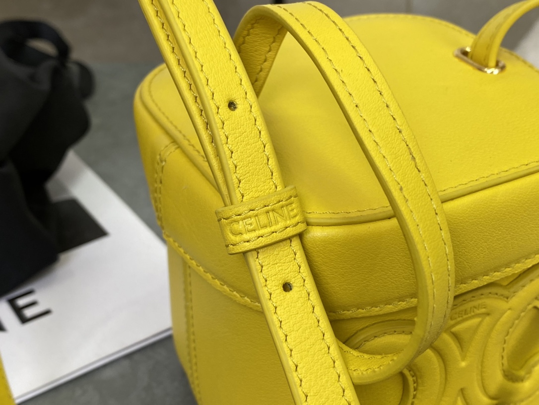 셀린느 셀린느 트리오페 퀴르 스몰 박스 숄더백 옐로우 199263 11 x 11 x 11 cm 상세 이미지 11