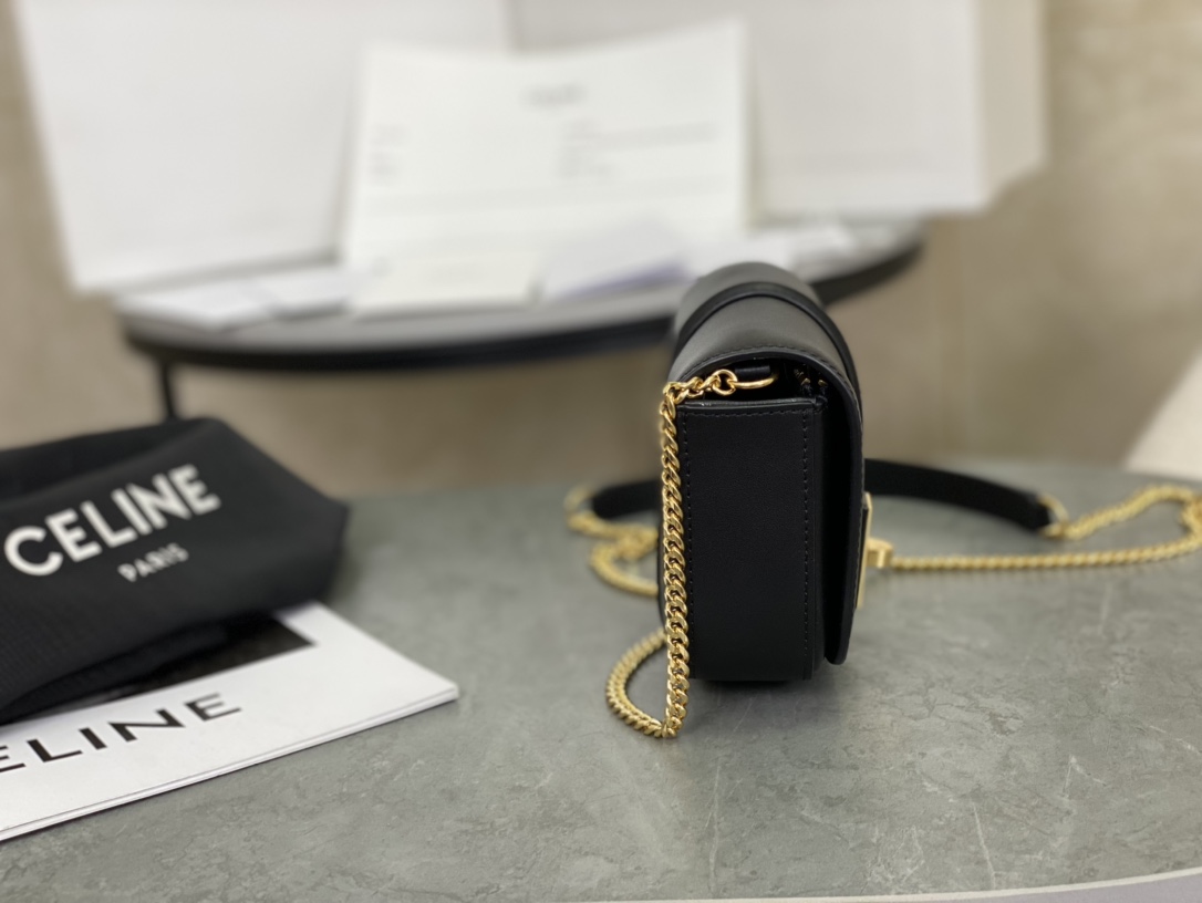 셀린느 셀린느 스몰 월렛 체인백 블랙 10G453 14 x 11 x 5 cm 상세 이미지 4