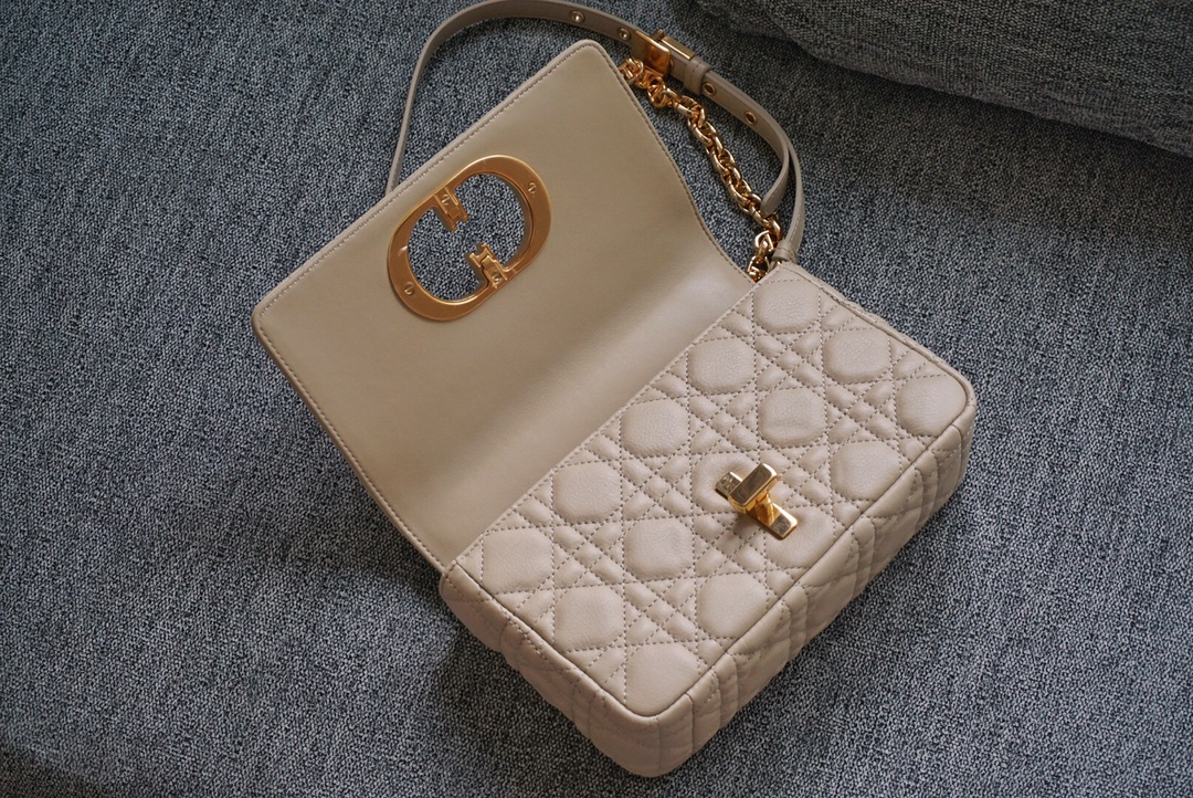 디올 엔젤 공장 디올 카로 백 베이지 서플 까나쥬 송아지 가죽 사이즈 20cm 상세 이미지 5