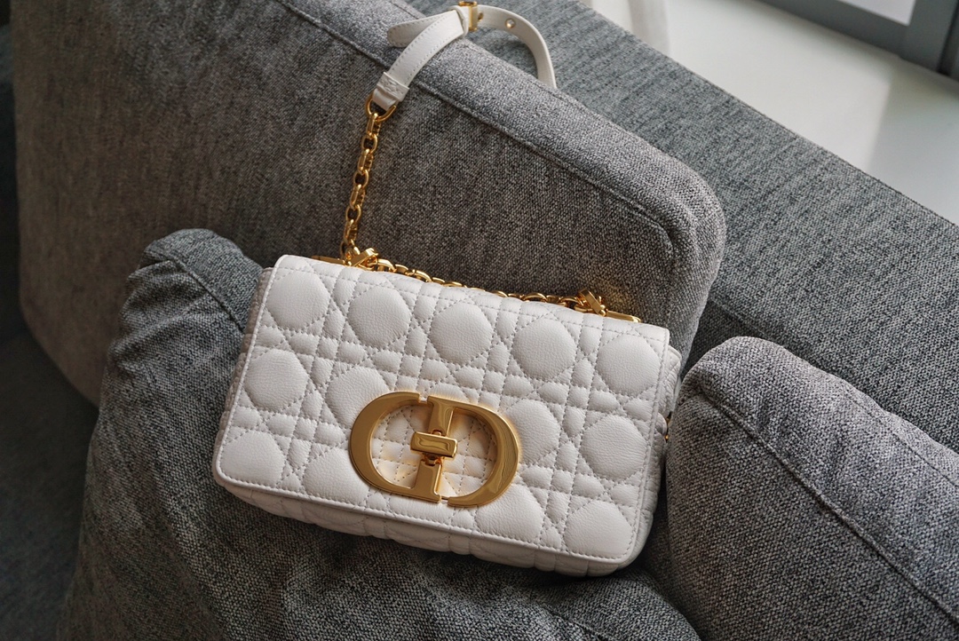 디올 엔젤 공장 디올 카로 백 화이트 서플 까나쥬 송아지 가죽 사이즈 20cm 상세 이미지 3