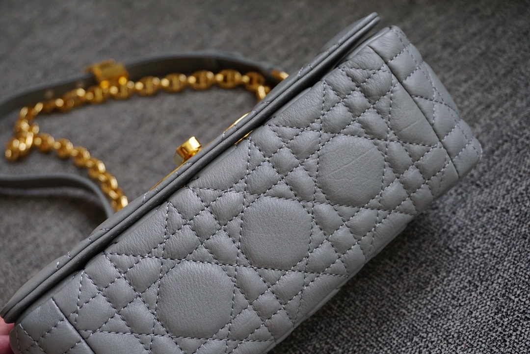 디올 엔젤 공장 디올 카로 백 그레이 서플 까나쥬 송아지 가죽 사이즈 20cm 상세 이미지 2