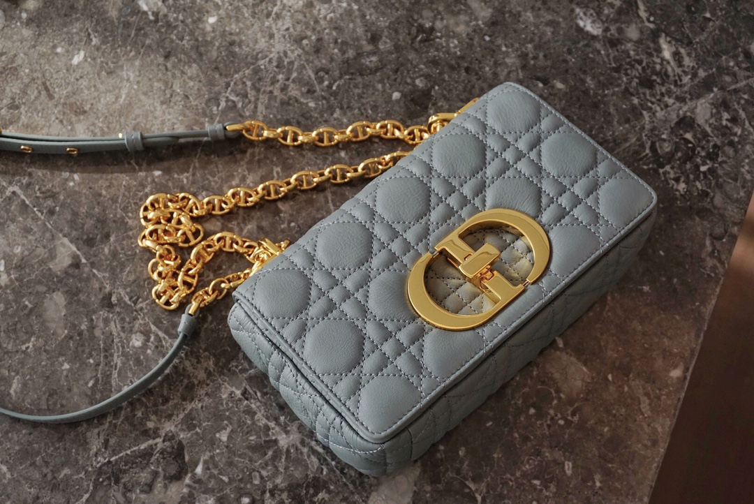 디올 엔젤 공장 디올 카로 백 그레이 서플 까나쥬 송아지 가죽 사이즈 20cm 상세 이미지 3