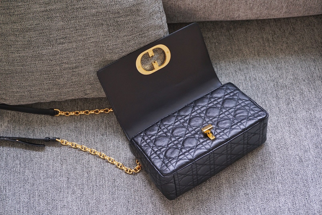 디올 엔젤 공장 디올 카로 백 블랙 서플 까나쥬 송아지 가죽 사이즈 20cm 상세 이미지 2