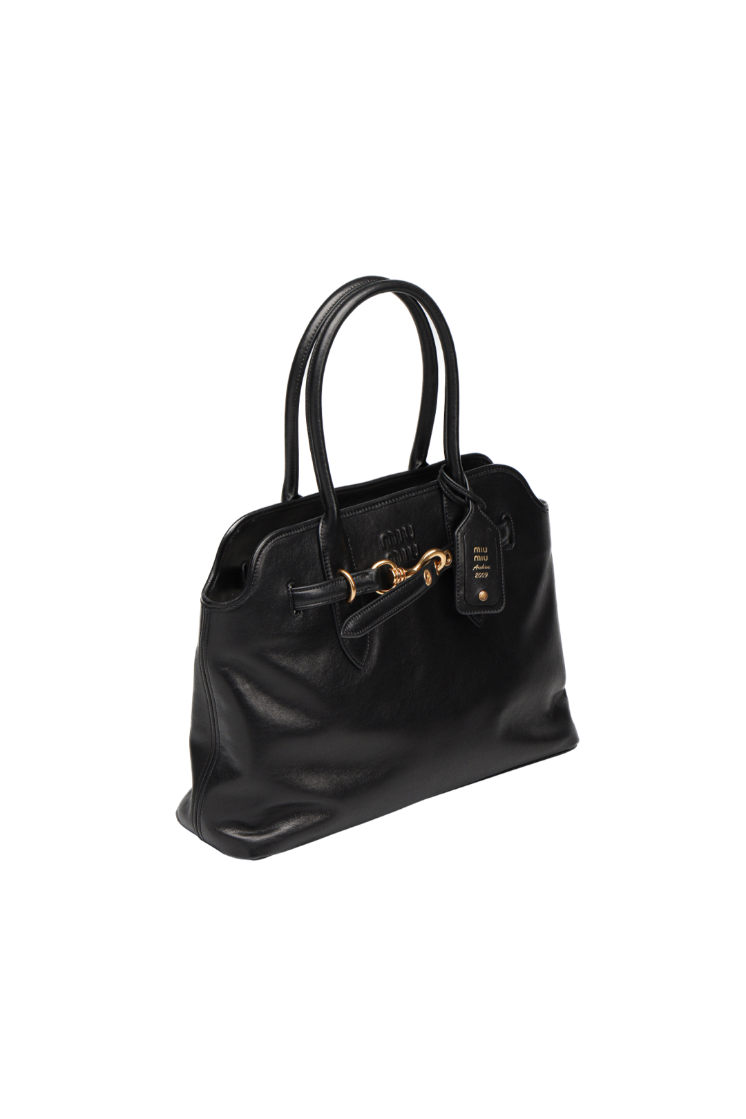 미우미우 미우미우 가죽 탑 핸들백 블랙 사이즈 31cm*40cm*13cm 상세 이미지 4