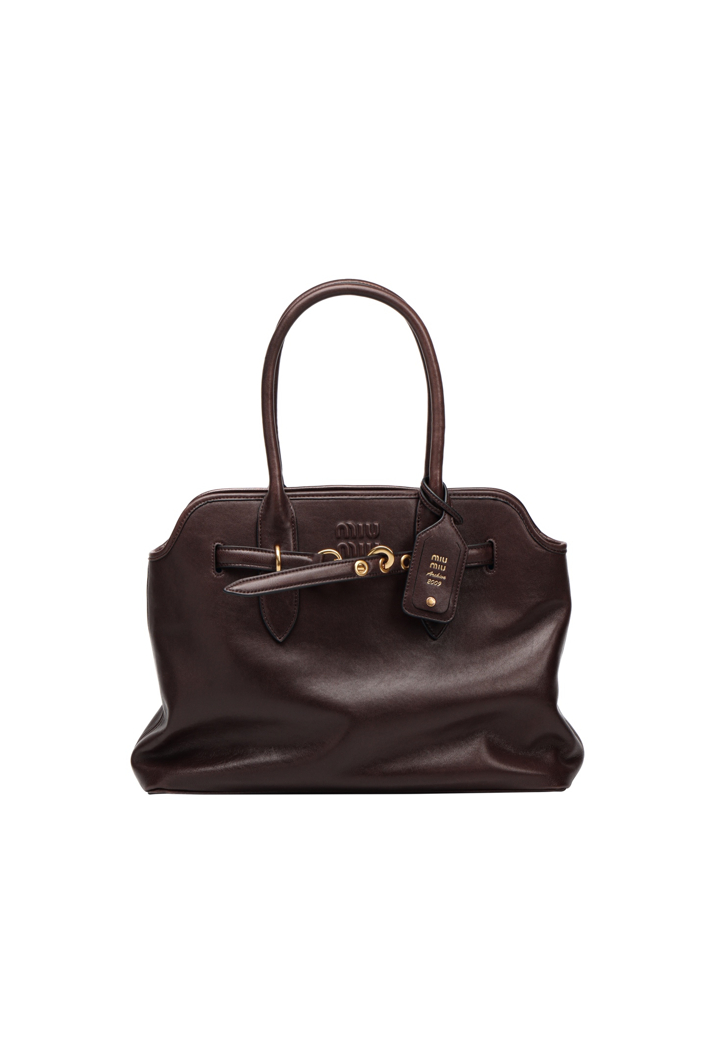 미우미우 미우미우 가죽 탑 핸들백 코냑 사이즈 31cm*40cm*13cm 상세 이미지 1