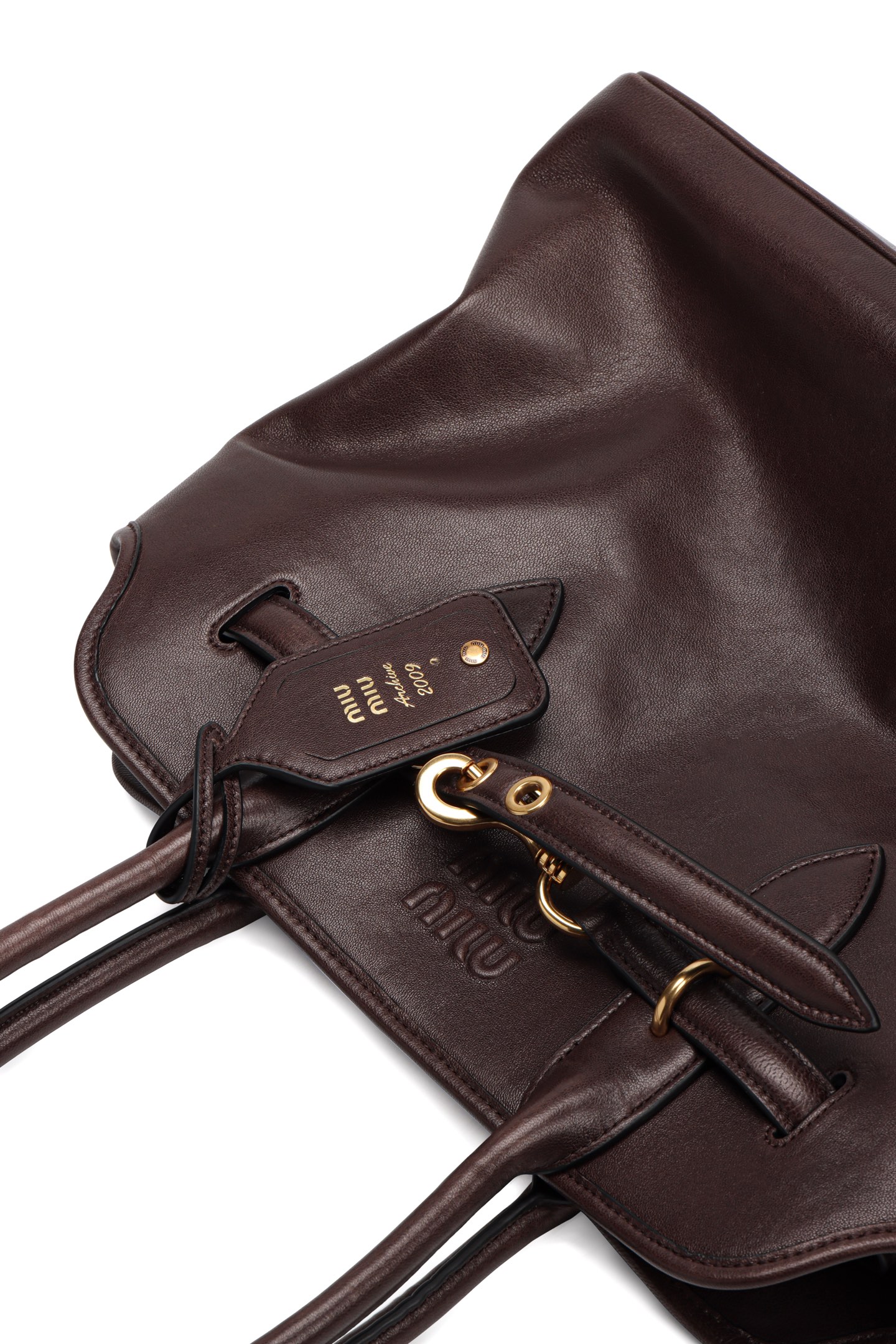 미우미우 미우미우 가죽 탑 핸들백 코냑 사이즈 31cm*40cm*13cm 상세 이미지 12