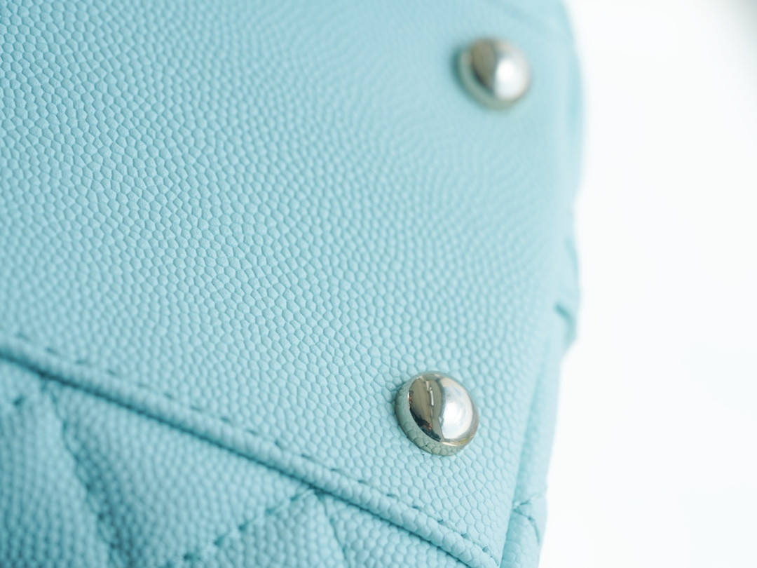 샤넬 팬더샵 샤넬 23P 코코 핸들 탑 핸들백 미디움 티파니 블루 금장 사이즈 29cm 상세 이미지 13