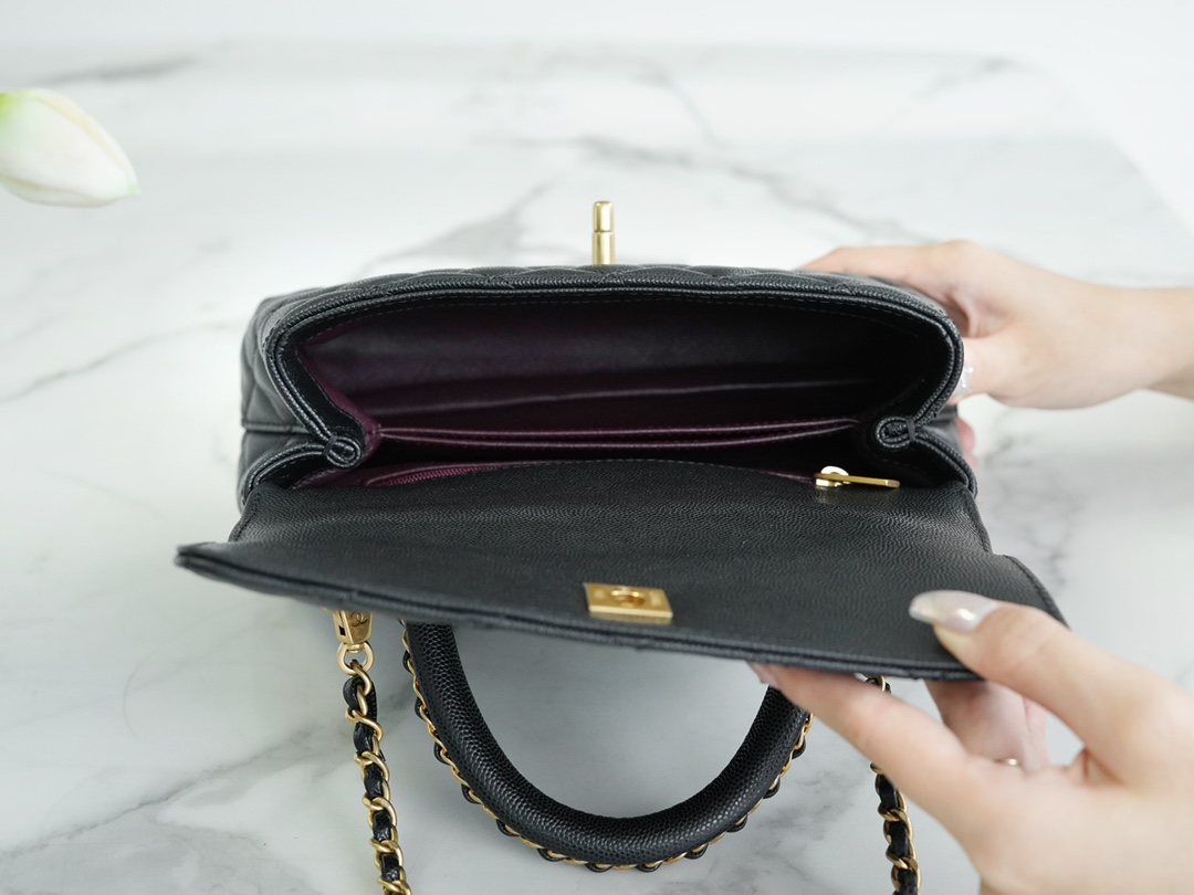 샤넬 팬더샵 샤넬 23P 코코 핸들 탑 핸들백 미디엄 사이즈 24cm 상세 이미지 3