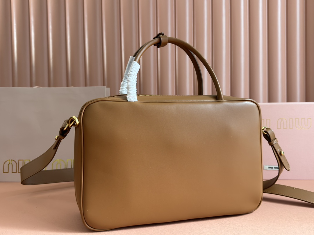 미우미우 미우미우 BEAU 레더 토트백 라이트 브라운 5bb117 W34×H23×D10cm 상세 이미지 2