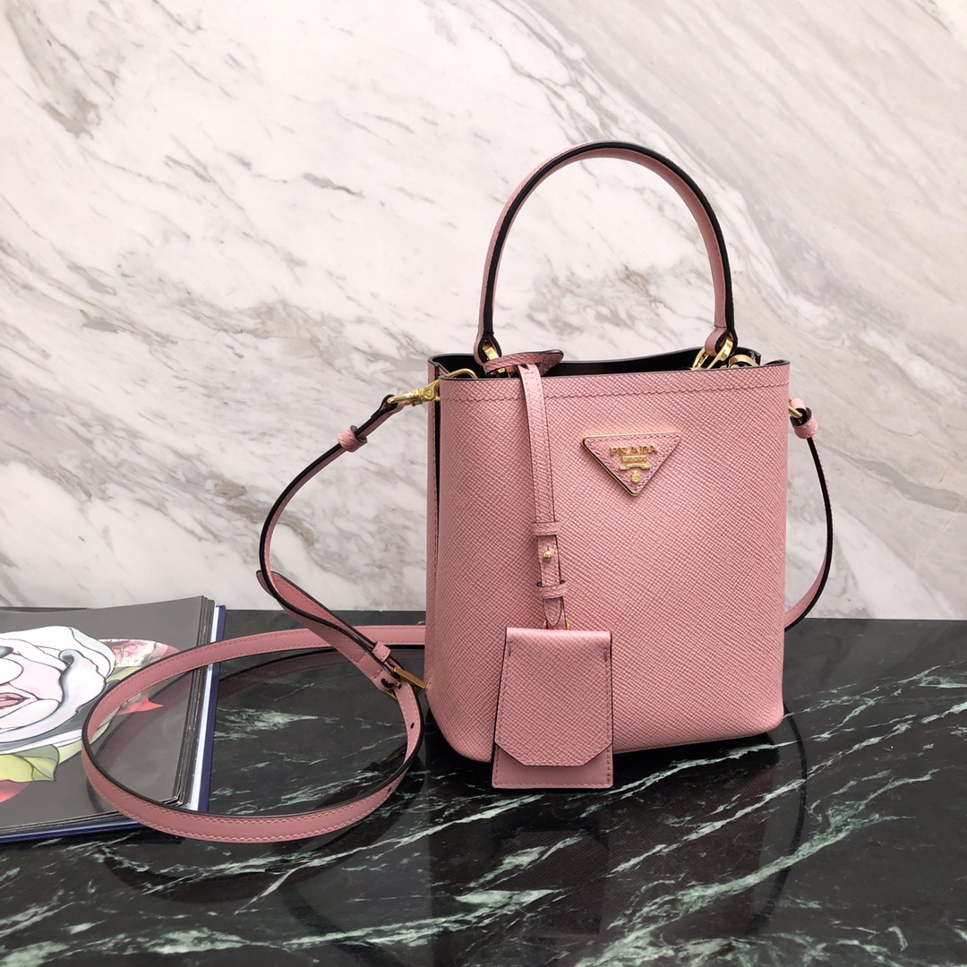 프라다 프라다 사피아노 파니에 두블레 스몰 토트 숄더백 핑크 1BA217 18×8.5×11cm 상세 이미지 1