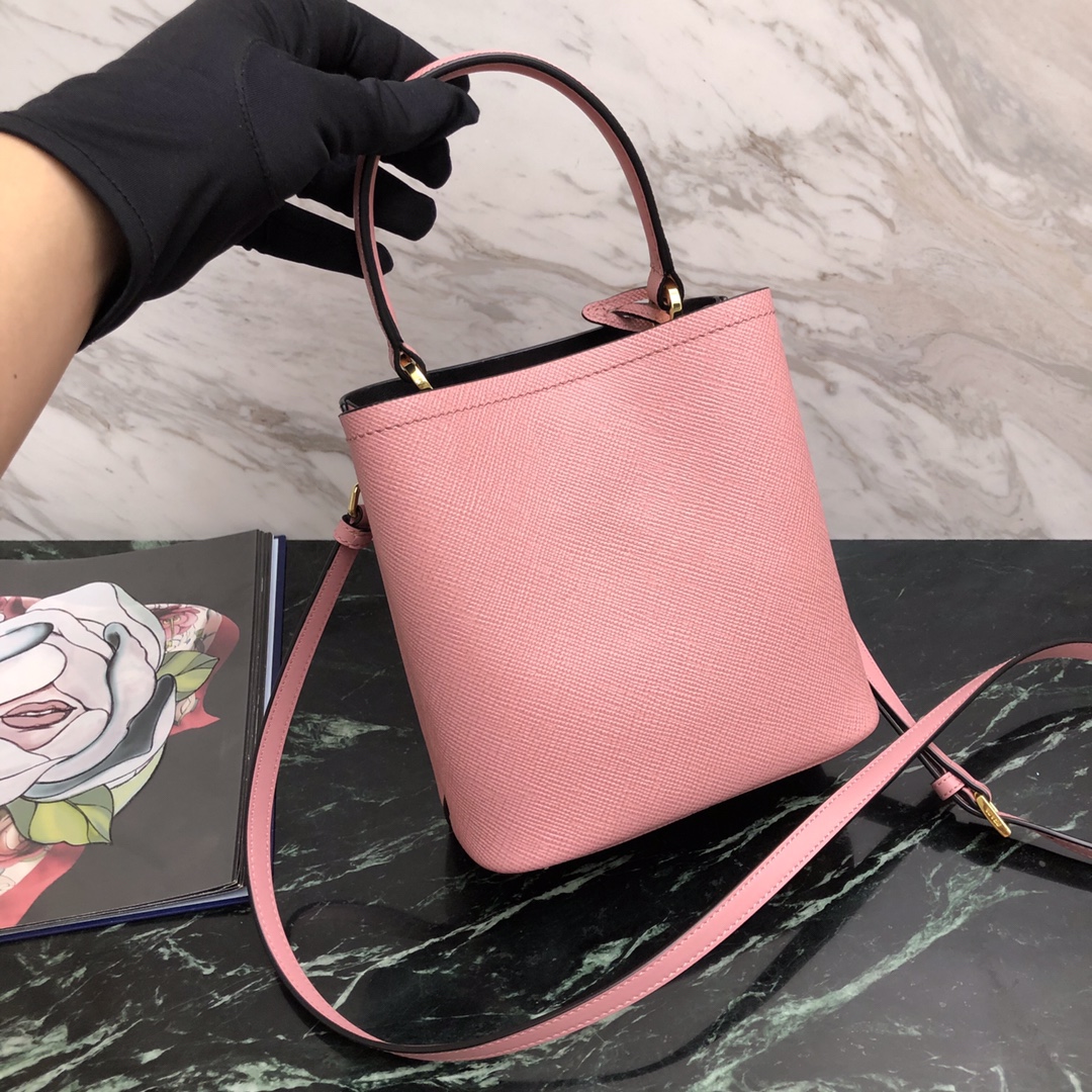 프라다 프라다 사피아노 파니에 두블레 스몰 토트 숄더백 핑크 1BA217 18×8.5×11cm 상세 이미지 2