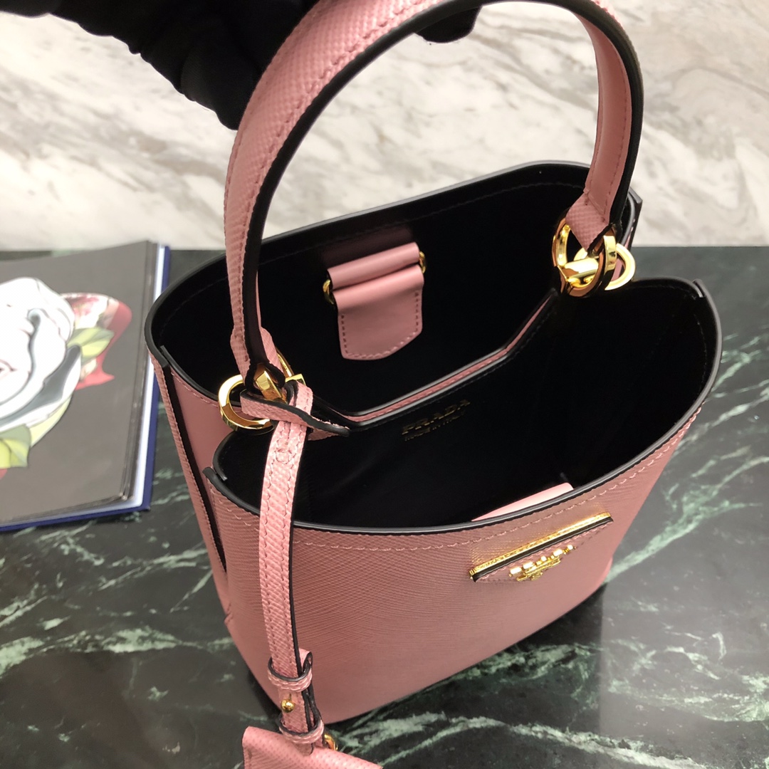 프라다 프라다 사피아노 파니에 두블레 스몰 토트 숄더백 핑크 1BA217 18×8.5×11cm 상세 이미지 7