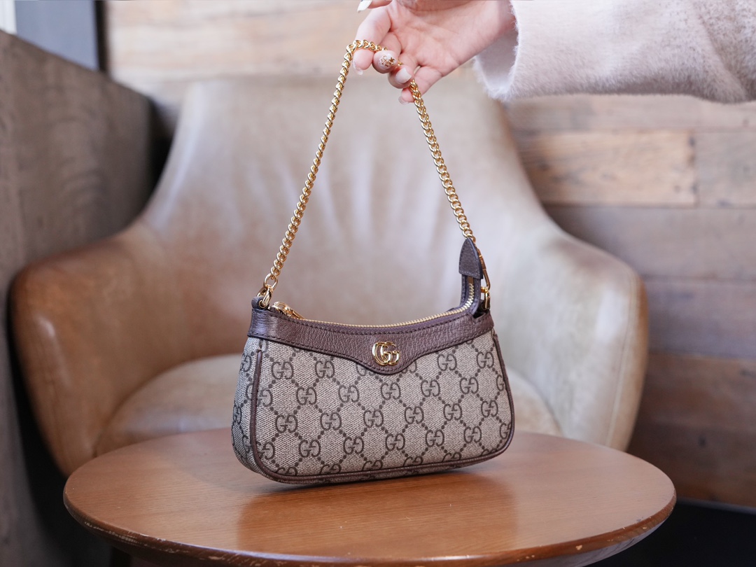 구찌 구찌 구찌 오피다아 스몰 핸드백 브라운 764960 사이즈 10*19*3cm 상세 이미지 8