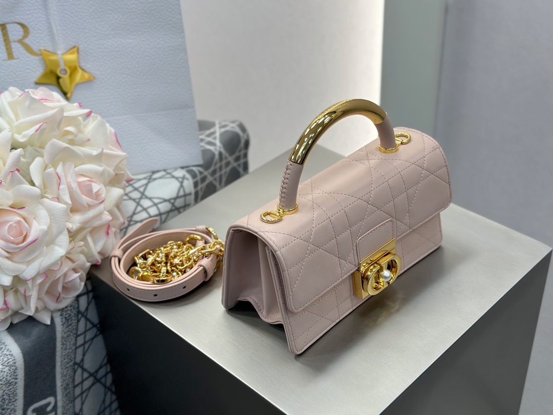 디올 디올 미니 앙쥬 백 매크로까나쥬 핑크 20 x 5 x 12 cm 상세 이미지 4