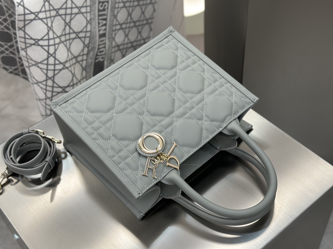 디올 디올 스몰 북 토트백 매크로까나쥬 그레이 26.5 x 21 x 14 cm 상세 이미지 5