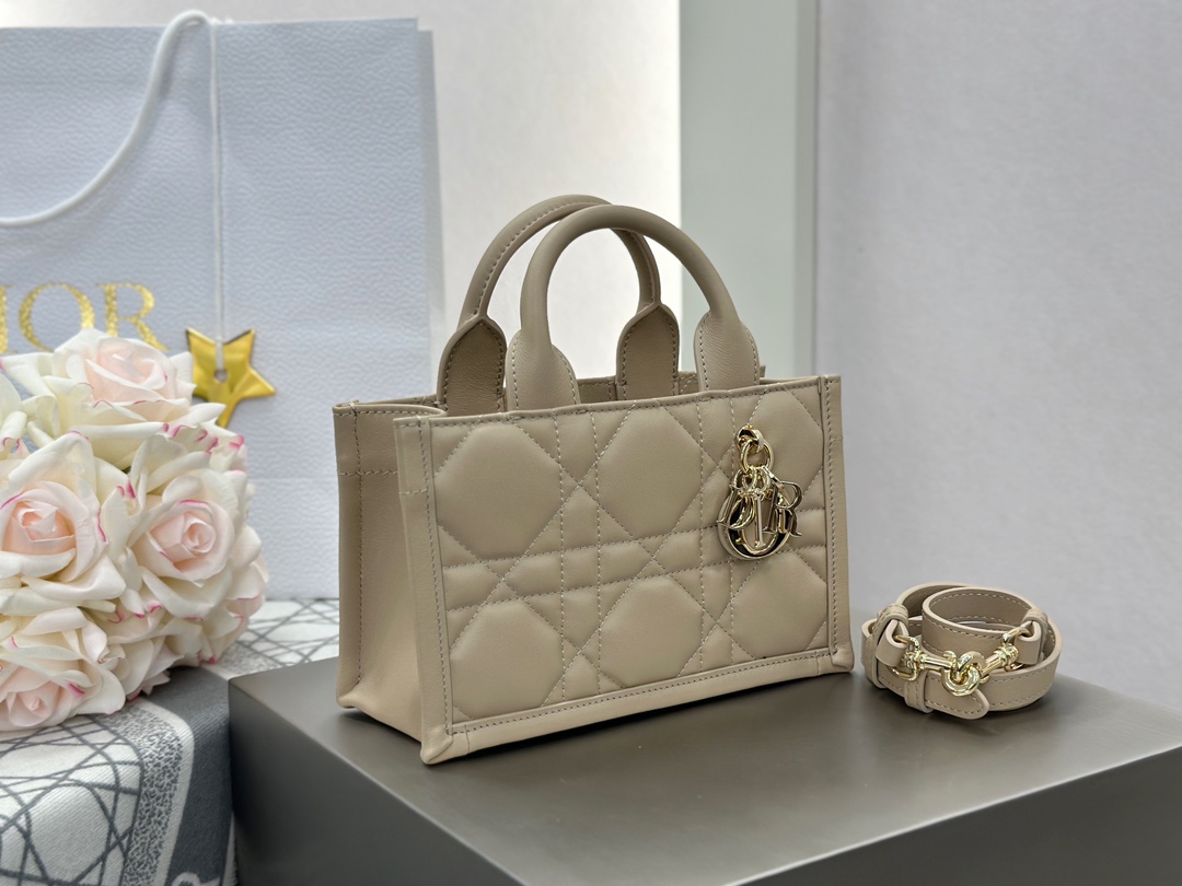 디올 디올 미니 스트랩 북 토트백 매크로까나쥬 베이지 21.5 x 13 x 7.5 cm 상세 이미지 3