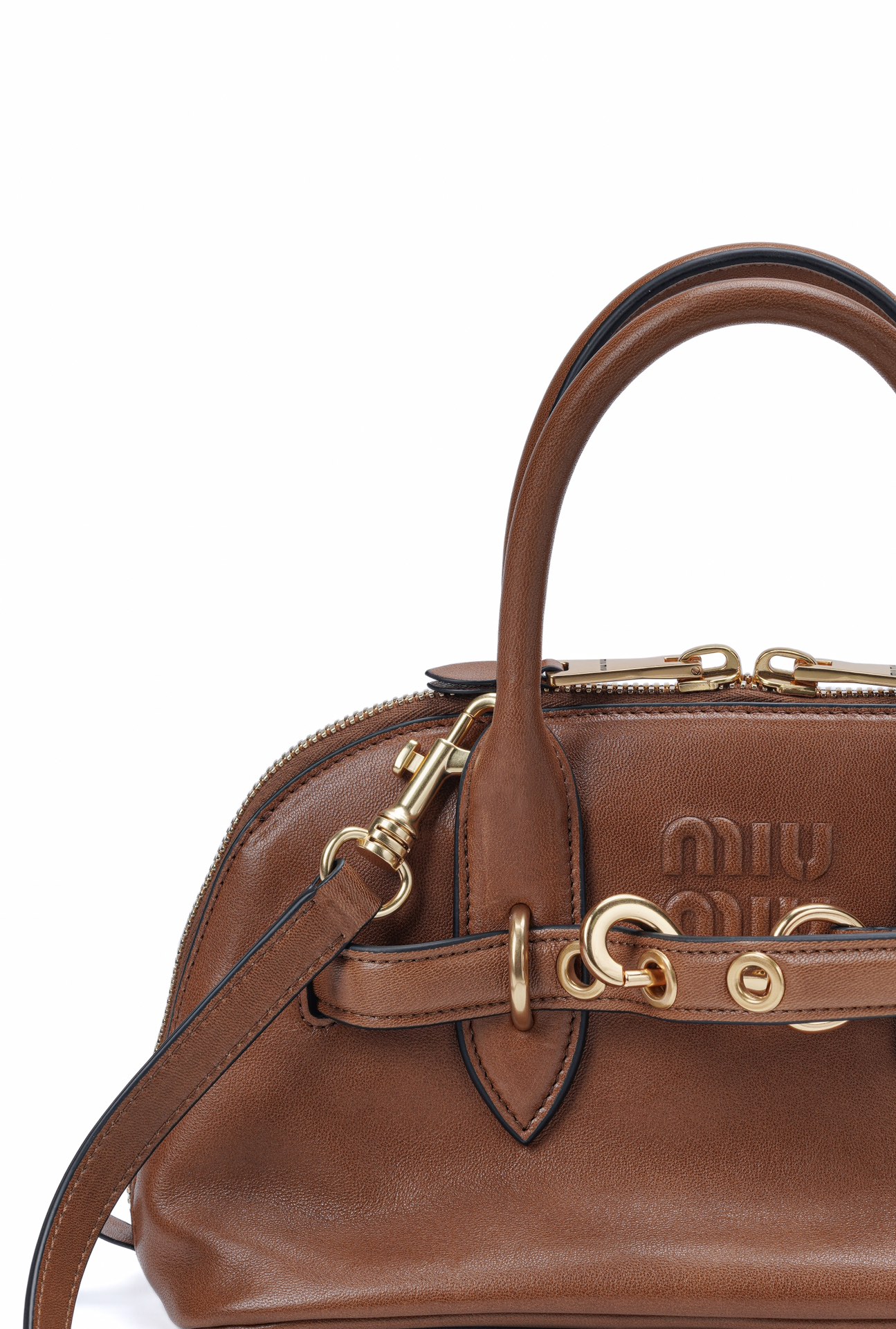 미우미우 미우미우 아벙츄어 미니 나파 레더 백 오크  상세 이미지 10