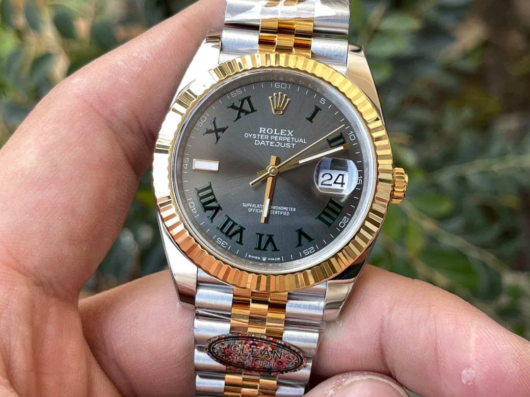 클린공장 롤렉스 데이트저스트 그레이 로만다이얼 콤비 쥬빌 41mm 126333 상세 이미지 3