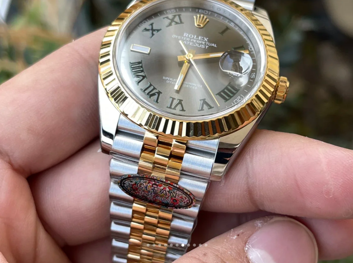 클린공장 롤렉스 데이트저스트 그레이 로만다이얼 콤비 쥬빌 41mm 126333 상세 이미지 4