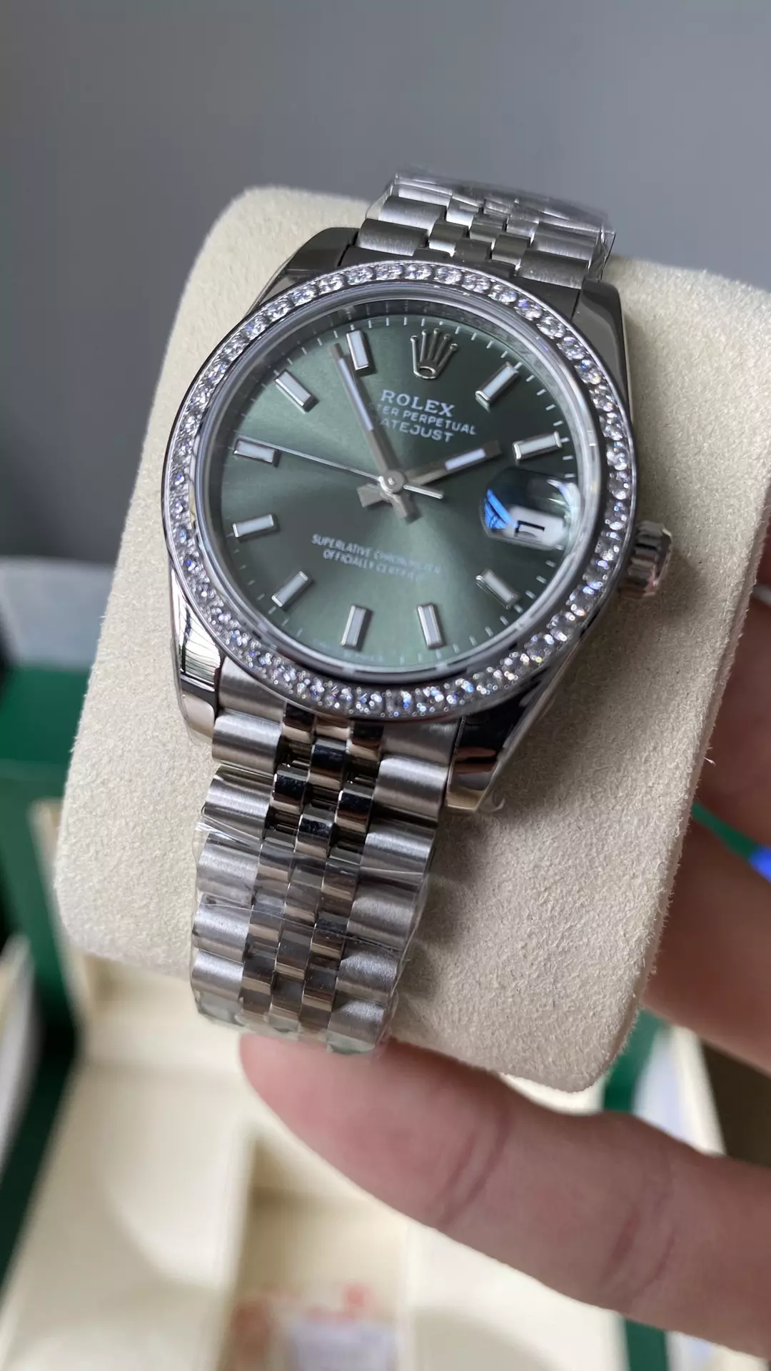 A+공장 롤렉스 데이저스트 그린 다이얼 다이아 베젤 콤비 31mm m278384rbr 상세 이미지 6