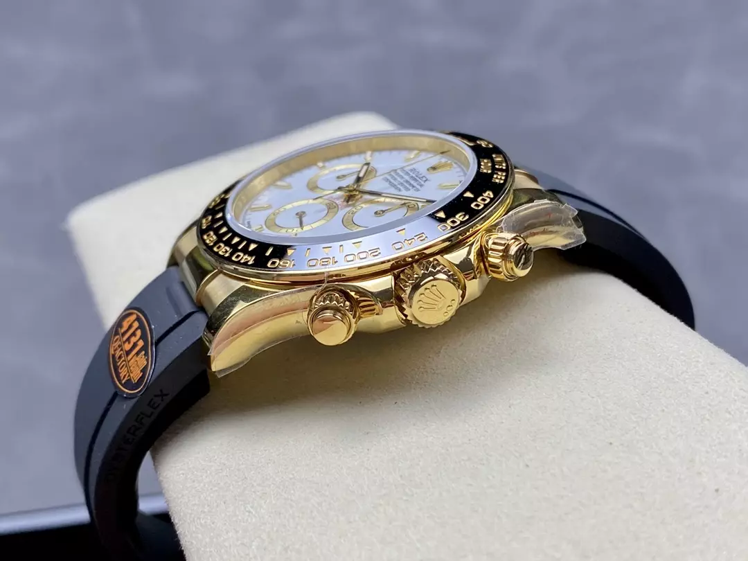 QF공장 롤렉스 코스모그래프 데이토나 화이트 다이얼 옐로우골드 금통 러버밴드 m126518 상세 이미지 8