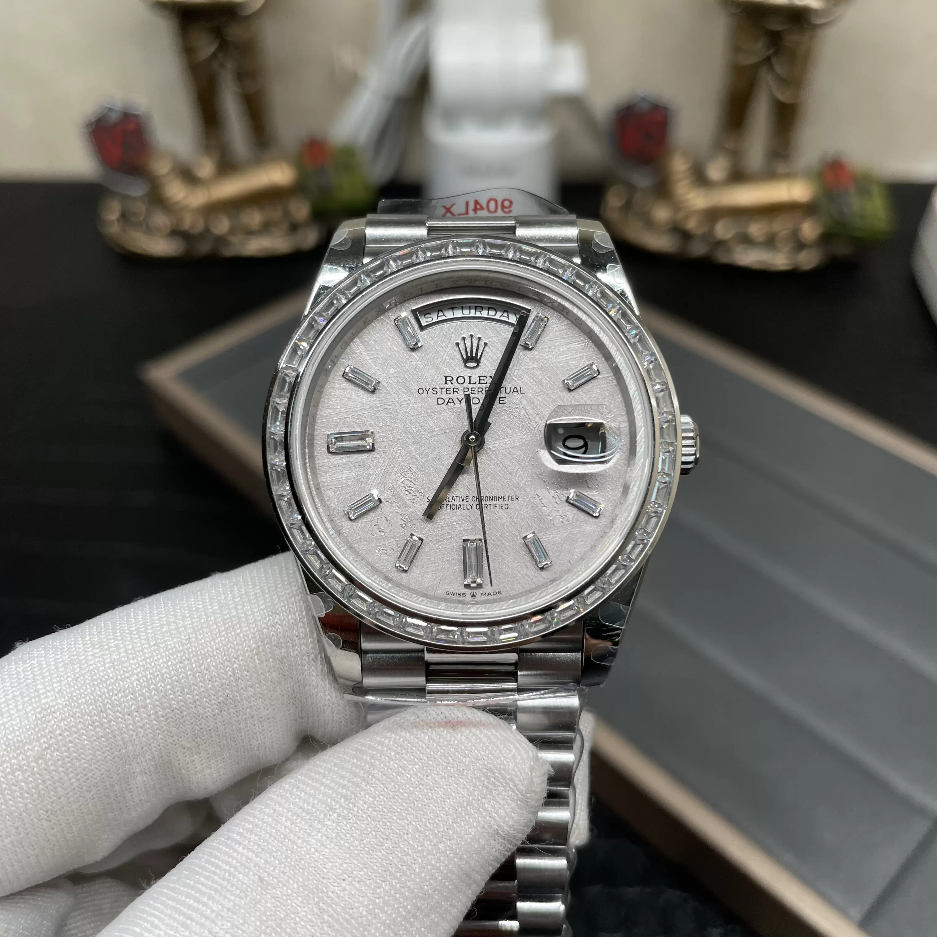 GM공장 V3 롤렉스 데이데이트 메테오 다이아 다이얼 바게트 다이아 베젤 m228236 상세 이미지 4