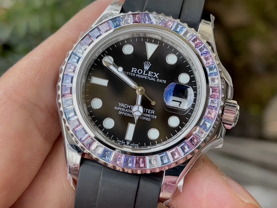 KF공장 롤렉스 요트마스터 로즈골드 금통 레인보우 다이아 베젤 M126679SABR 상세 이미지 5