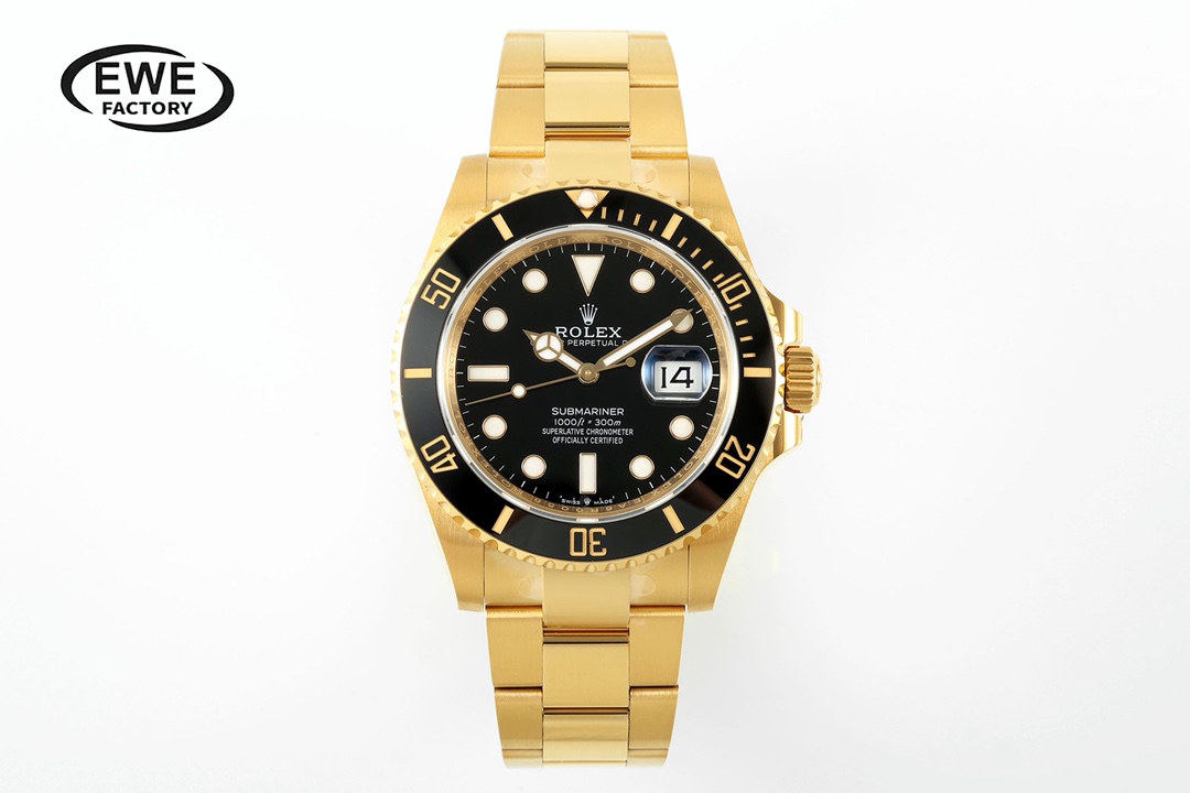 EW공장 롤렉스 서브마리너 신형 블랙 다이얼 41mm 옐로우 골드 금통 m126618ln 상세 이미지 2