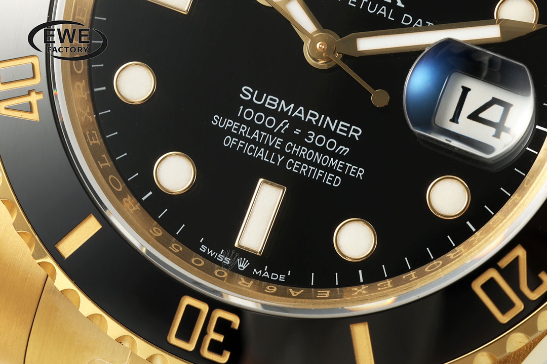 EW공장 롤렉스 서브마리너 신형 블랙 다이얼 41mm 옐로우 골드 금통 m126618ln 상세 이미지 6