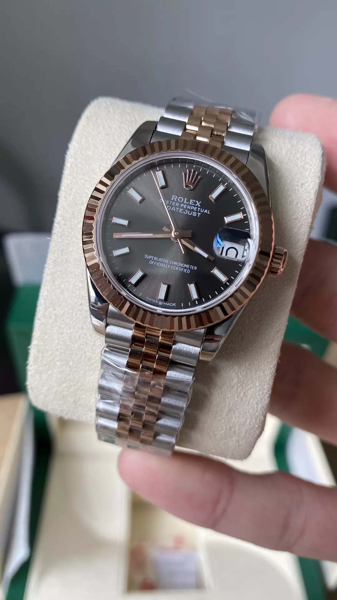 A+공장 롤렉스 데이저스트 그레이 다이얼 다이아 베젤 콤비 31mm 상세 이미지 3