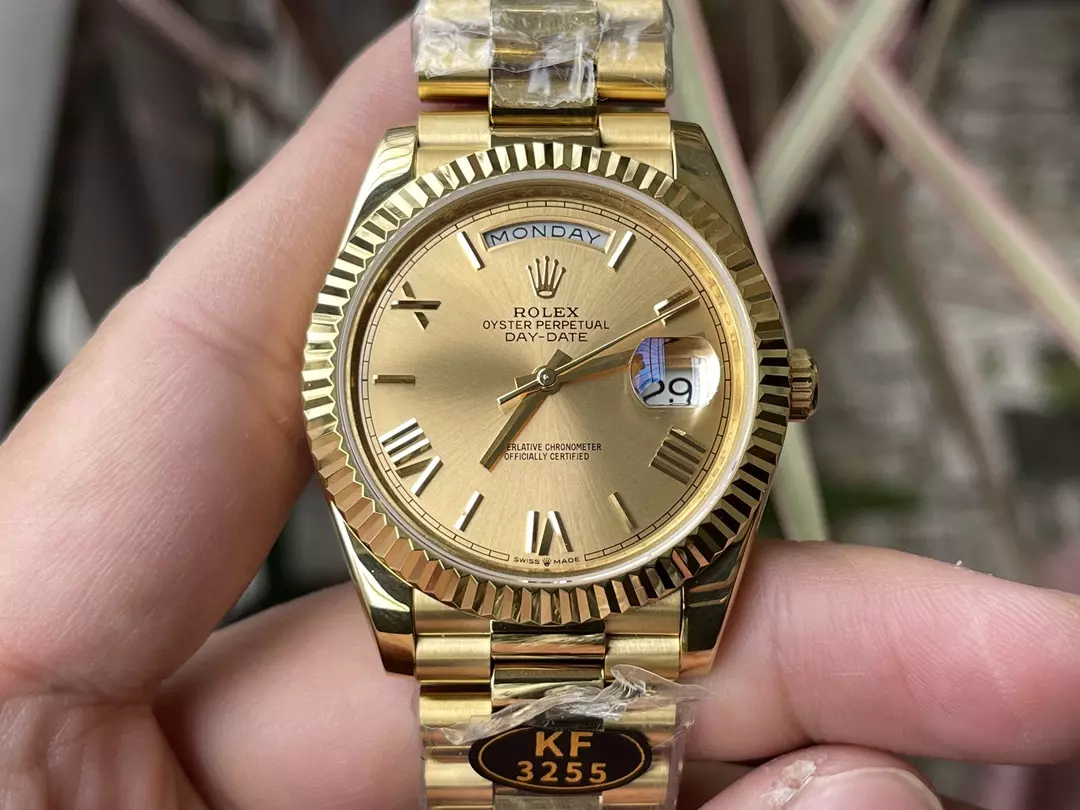 KF공장 롤렉스 데이데이트 샴폐인 다이얼 로만 인덱스 옐로우 골드 금통 40mm 228238 상세 이미지 2