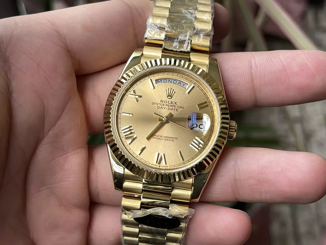 KF공장 롤렉스 데이데이트 샴폐인 다이얼 로만 인덱스 옐로우 골드 금통 40mm 228238 상세 이미지 7