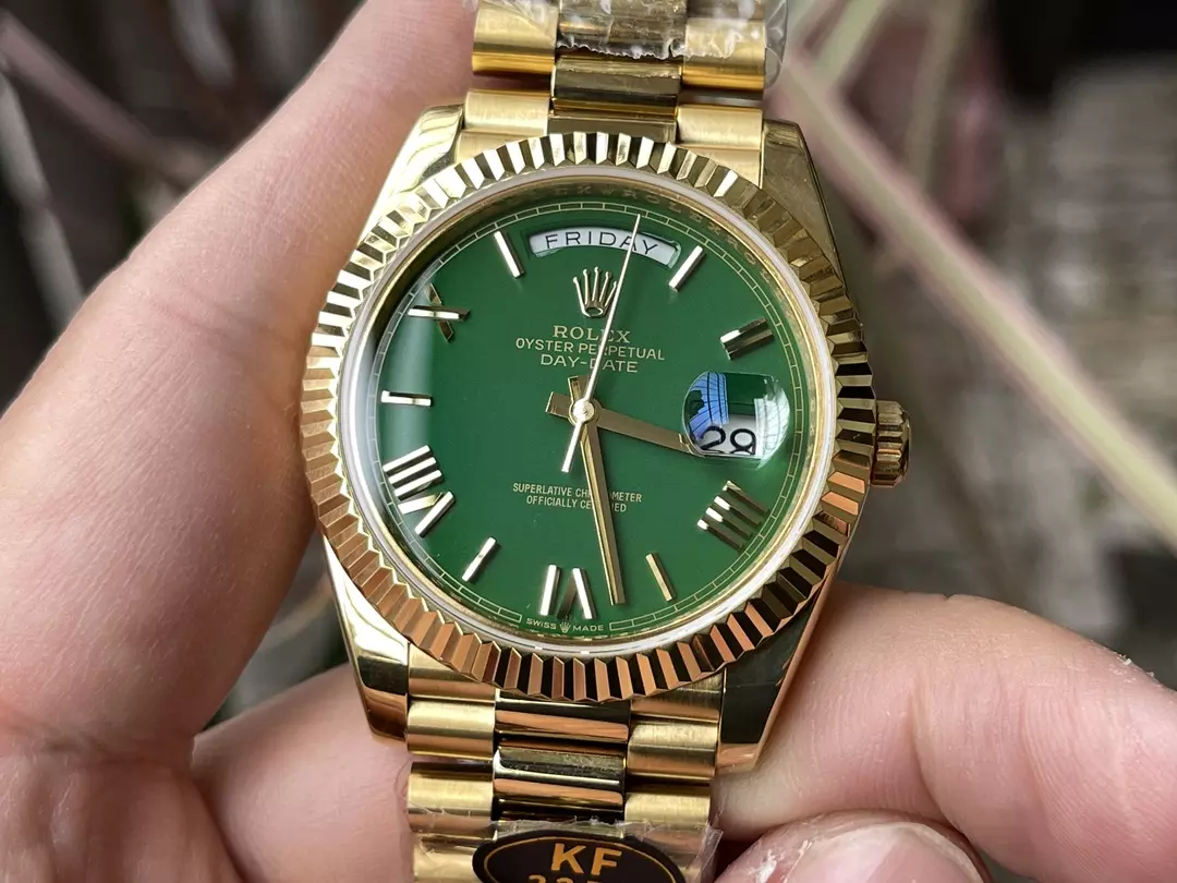 KF공장 롤렉스 데이데이트 그린 다이얼 옐로우 골드 금통 40mm 228235 상세 이미지 3