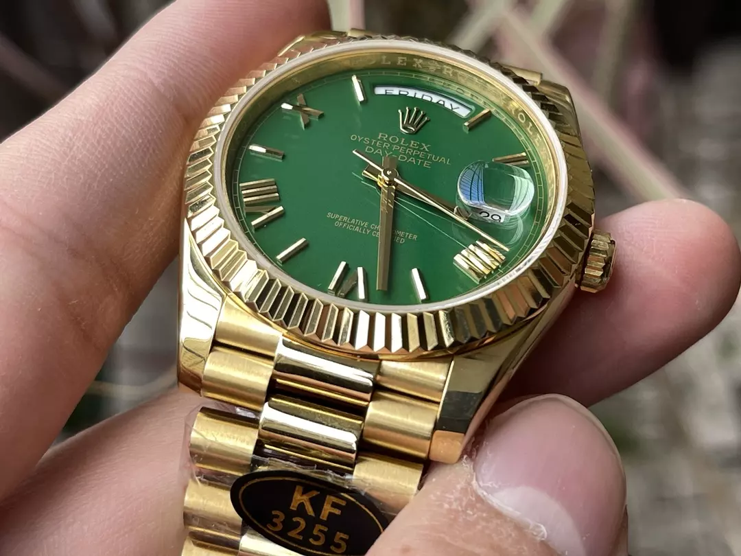 KF공장 롤렉스 데이데이트 그린 다이얼 옐로우 골드 금통 40mm 228235 상세 이미지 6