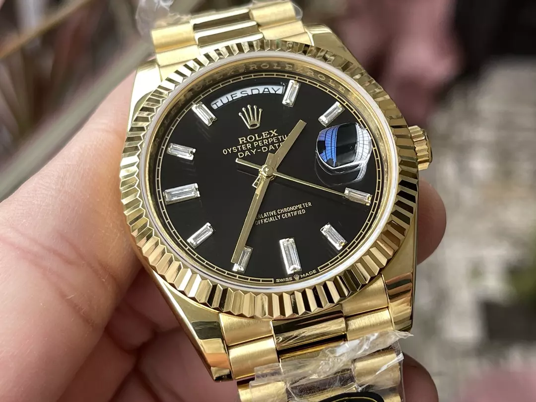 KF공장 롤렉스 데이데이트 블랙 다이아 다이얼 옐로우 골드 금통 40mm 228235 상세 이미지 4