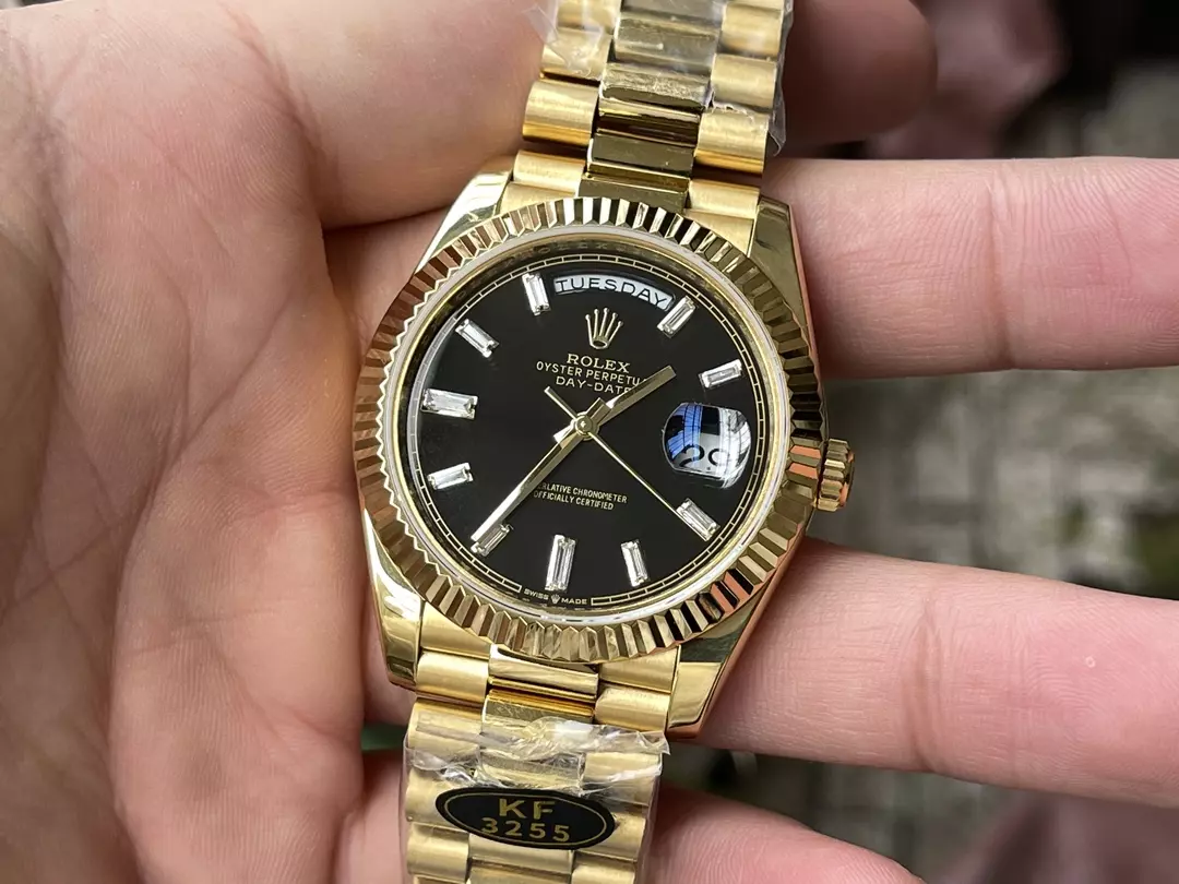 KF공장 롤렉스 데이데이트 블랙 다이아 다이얼 옐로우 골드 금통 40mm 228235 상세 이미지 5