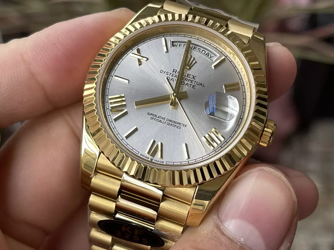KF공장 롤렉스 데이데이트 실버 다이얼 옐로우 골드 금통 40mm 228235 상세 이미지 5