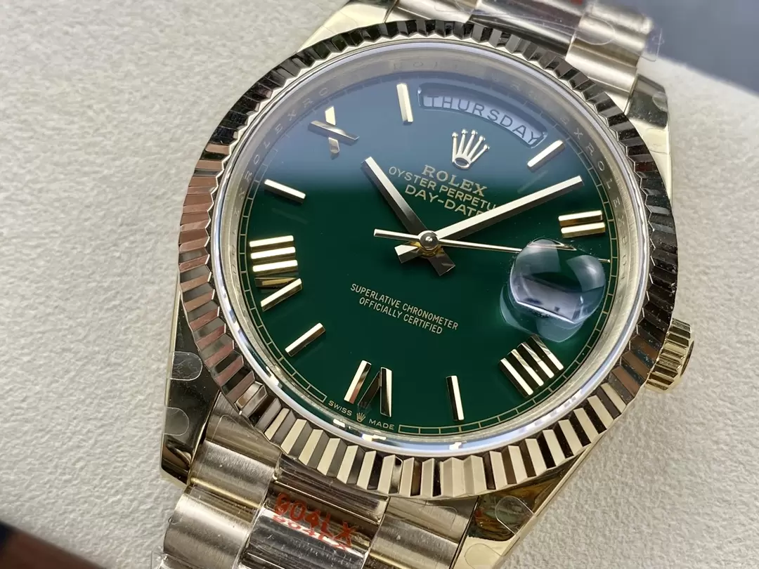 GM공장 V3 롤렉스 데이데이트 그린 다이얼 옐로우 골드 금통 40mm 228235 상세 이미지 4