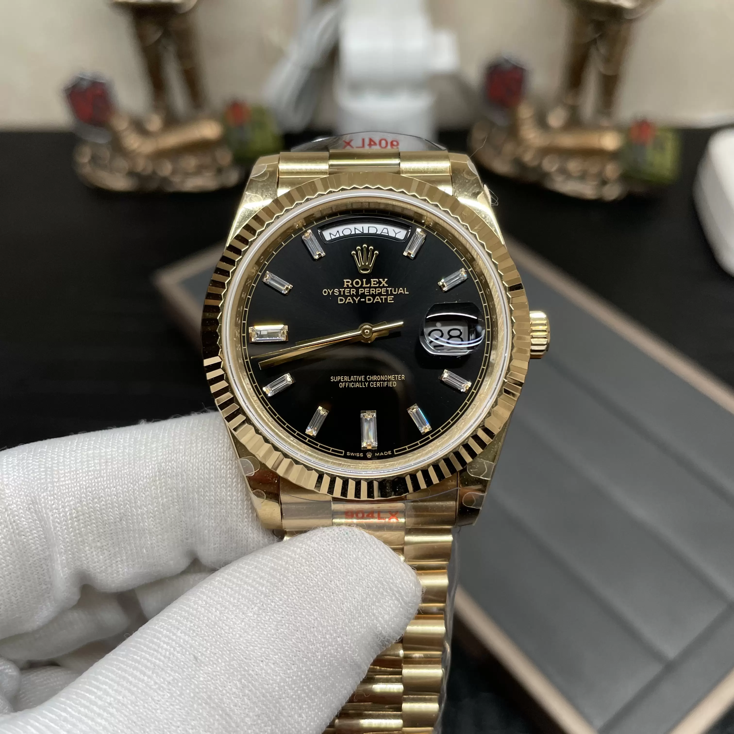 GM공장 V3 롤렉스 데이데이트 블랙 다이아 다이얼 로즈골드 금통 40mm 228235 상세 이미지 5