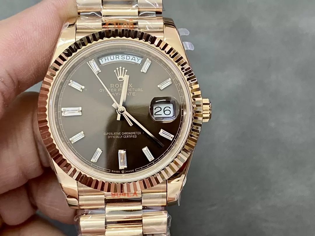 GM공장 V3 롤렉스 데이데이트 브라운 다이아 다이얼 로즈골드 금통 40mm 228235 상세 이미지 3