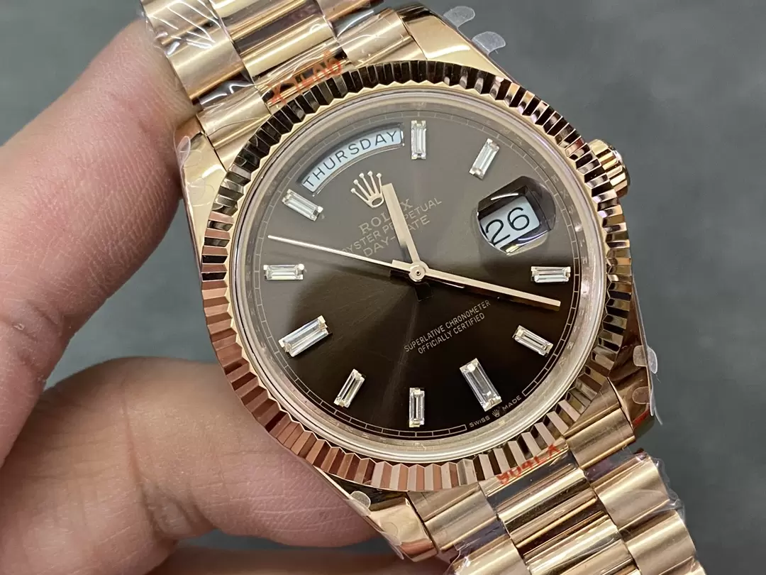 GM공장 V3 롤렉스 데이데이트 브라운 다이아 다이얼 로즈골드 금통 40mm 228235 상세 이미지 4