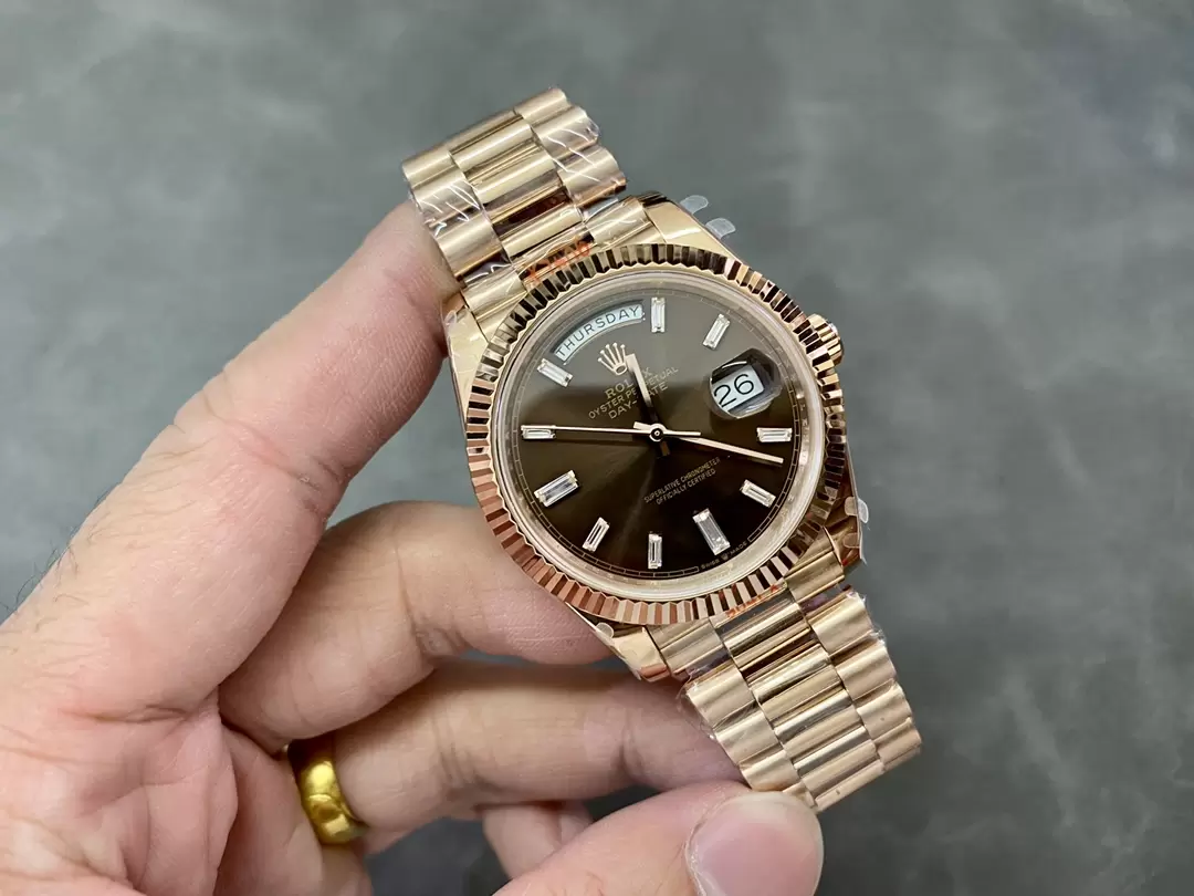 GM공장 V3 롤렉스 데이데이트 브라운 다이아 다이얼 로즈골드 금통 40mm 228235 상세 이미지 6