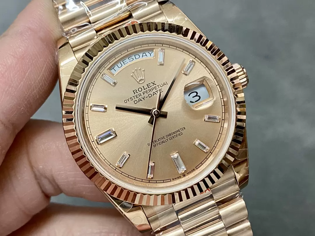 GM공장 V3 롤렉스 데이데이트 살몬 다이아 다이얼 로즈골드 금통 40mm 228235 상세 이미지 4