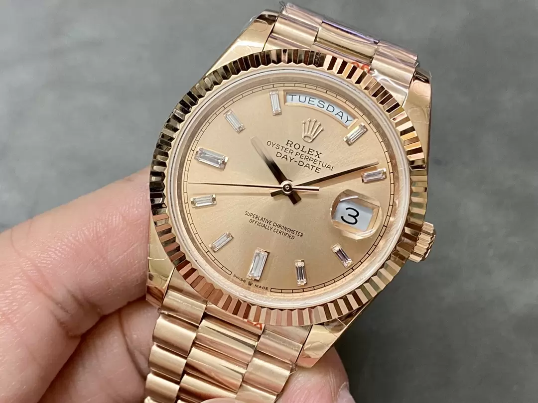 GM공장 V3 롤렉스 데이데이트 살몬 다이아 다이얼 로즈골드 금통 40mm 228235 상세 이미지 5