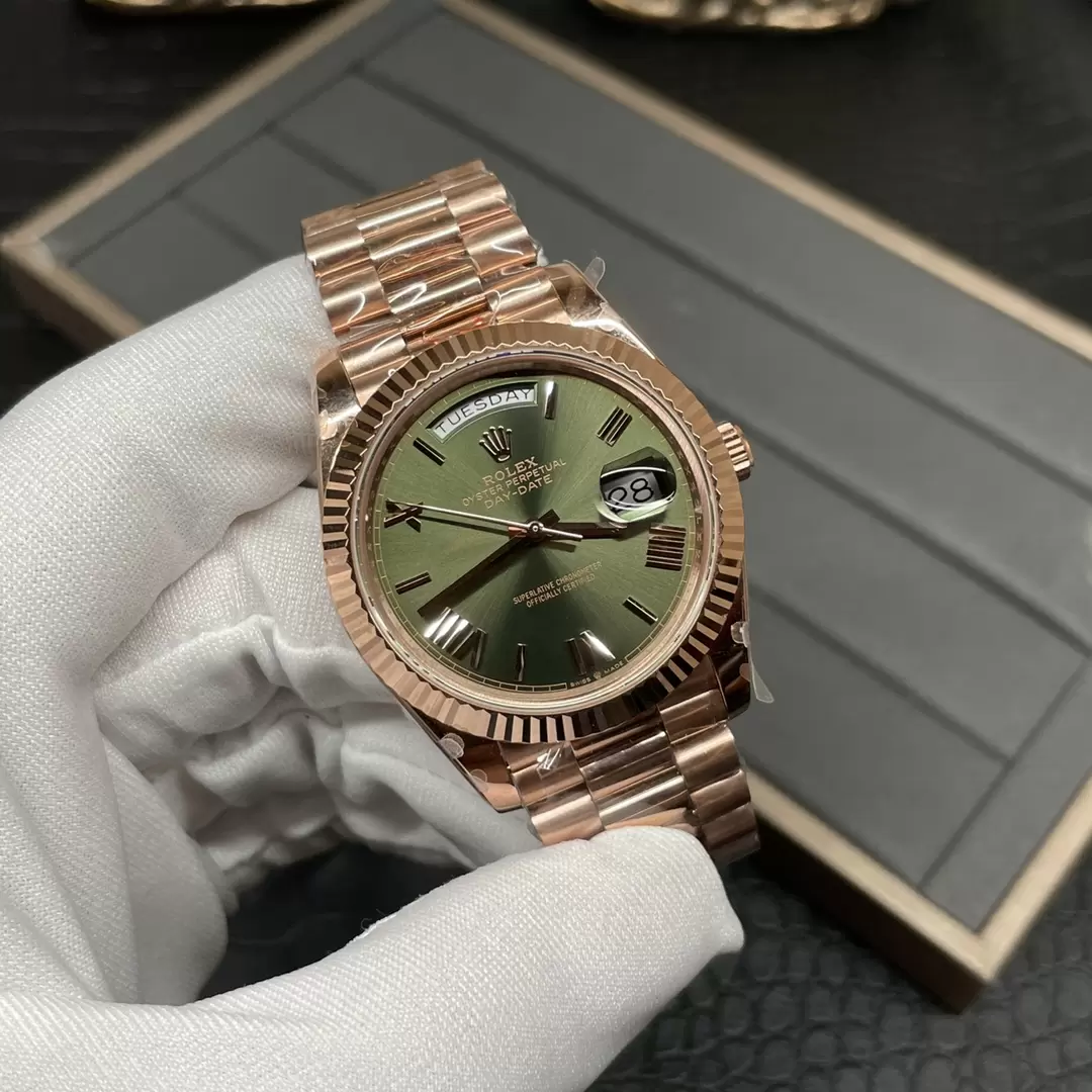 GM공장 V3 롤렉스 데이데이트 올리브 그린 다이얼 로즈골드 금통 40mm 228235 상세 이미지 3