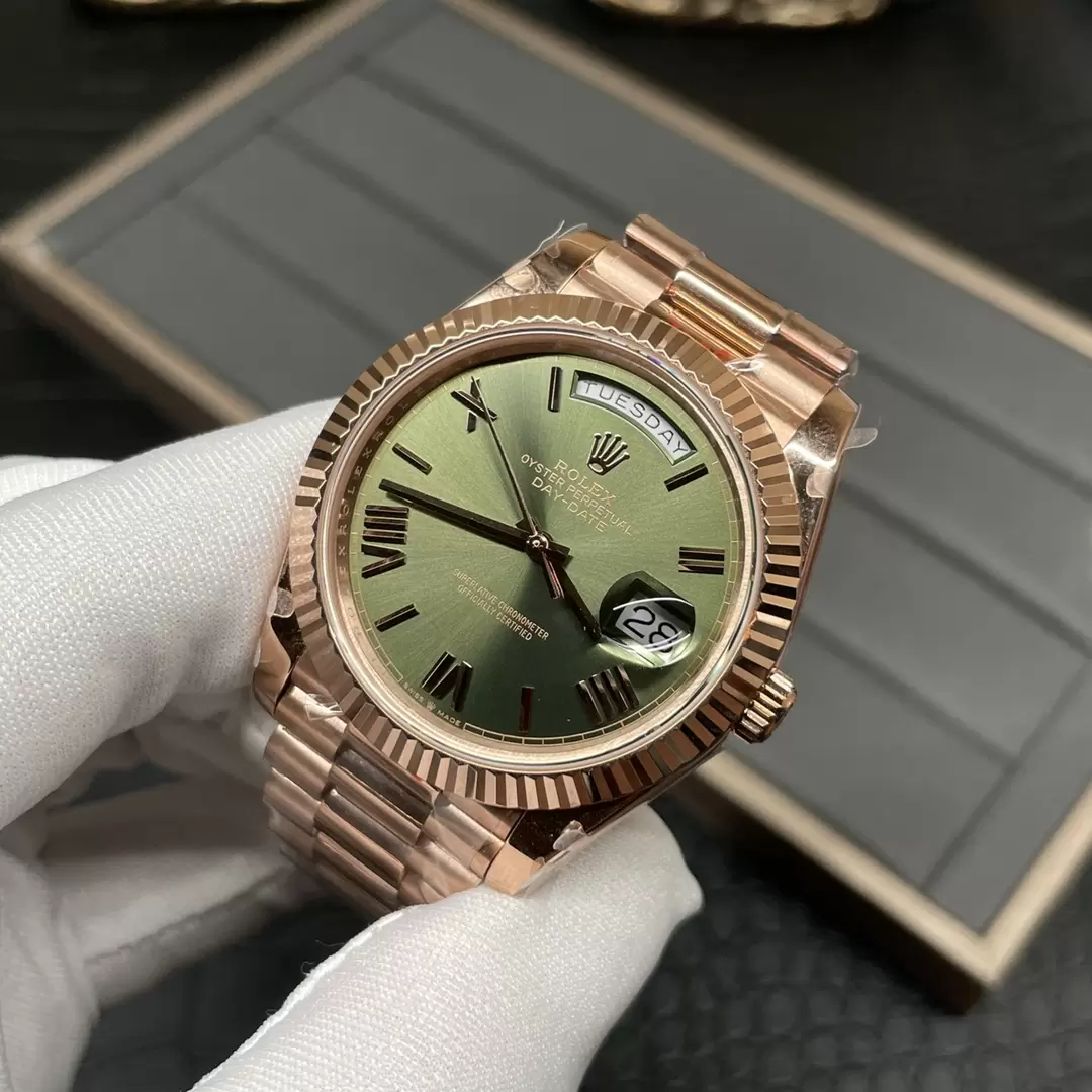GM공장 V3 롤렉스 데이데이트 올리브 그린 다이얼 로즈골드 금통 40mm 228235 상세 이미지 5