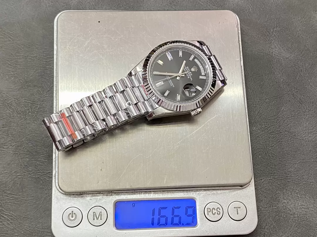 GM공장 V3 롤렉스 데이데이트 블랙 다이아 다이얼 화이트 골드 금통 40mm m228236 상세 이미지 2