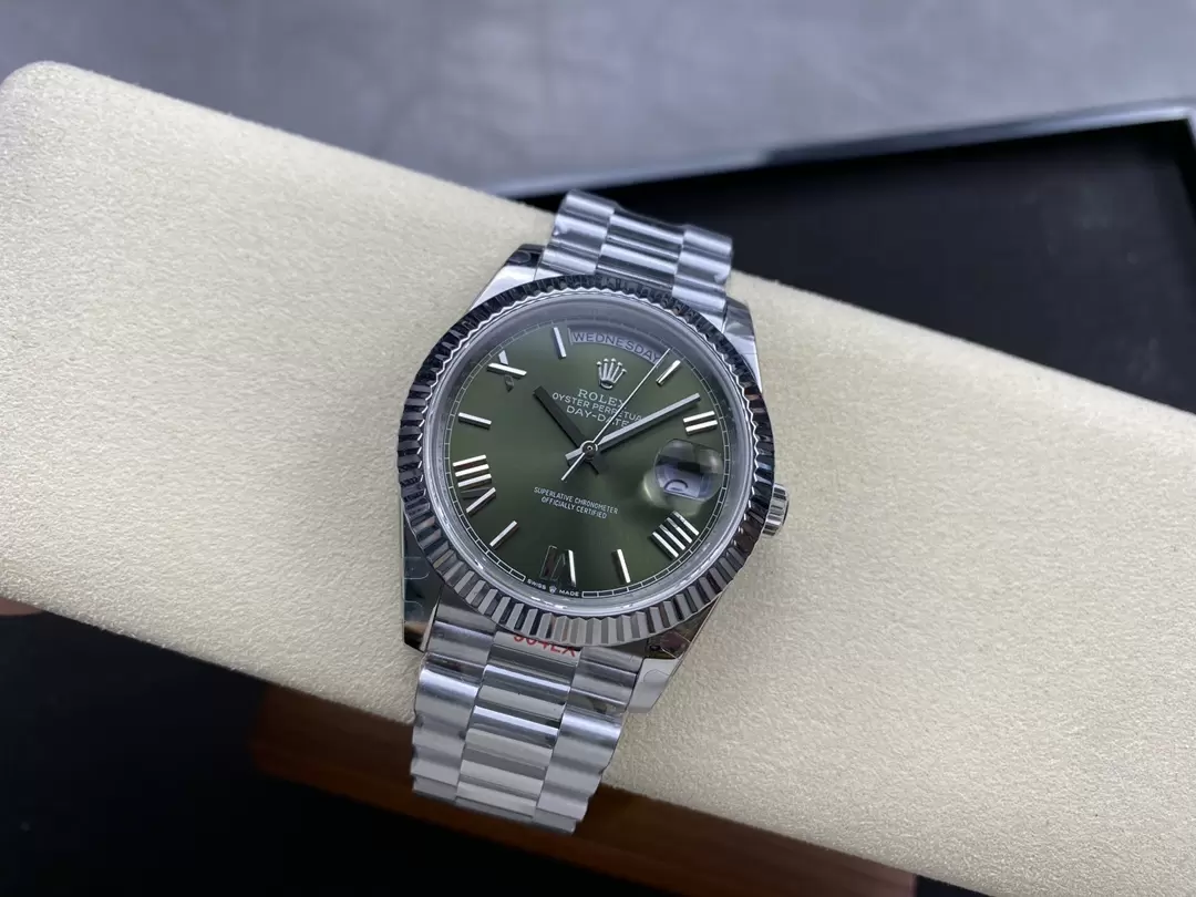 GM공장 V3 롤렉스 데이데이트 올리브 그린 다이얼 화이트 골드 금통 40mm m228236 상세 이미지 6