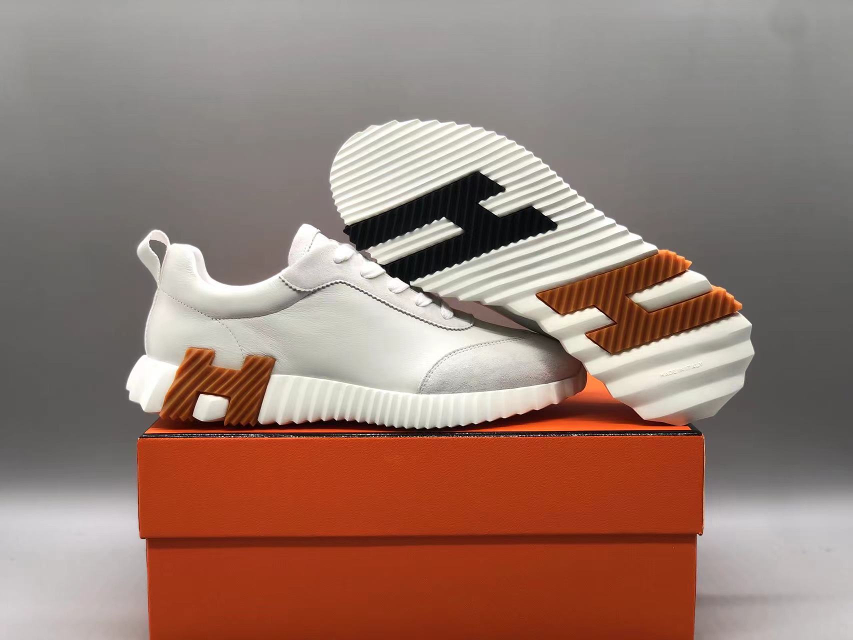 에르메스 바운싱 스니커즈 화이트 고트스킨 & 블랑 상세 이미지 6